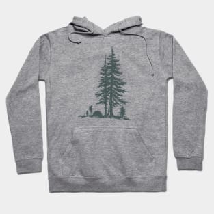 Father and son camping in nature Hoodie